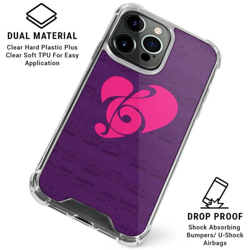 Purple Musical Notes iPhone 16 Pro Clear Case